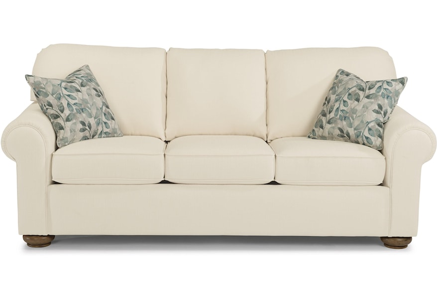 Flexsteel Preston Traditional Sofa With Rolled Arms Suburban