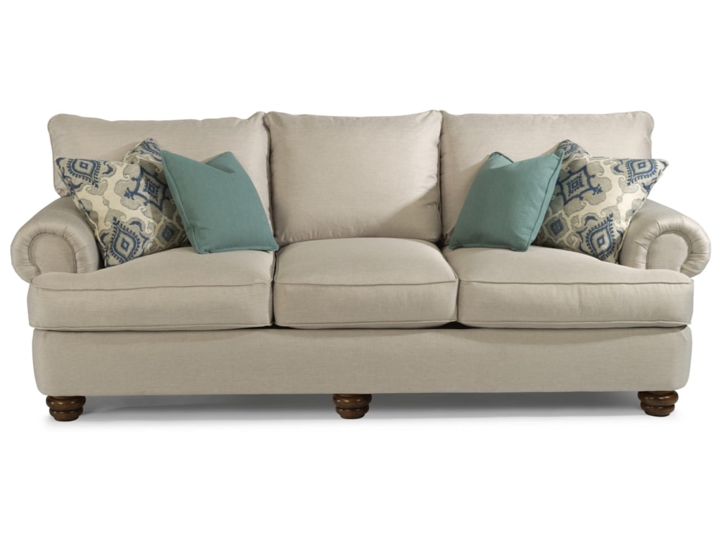 Flexsteel Providence 7325 31 Traditional Sofa With Bun Feet