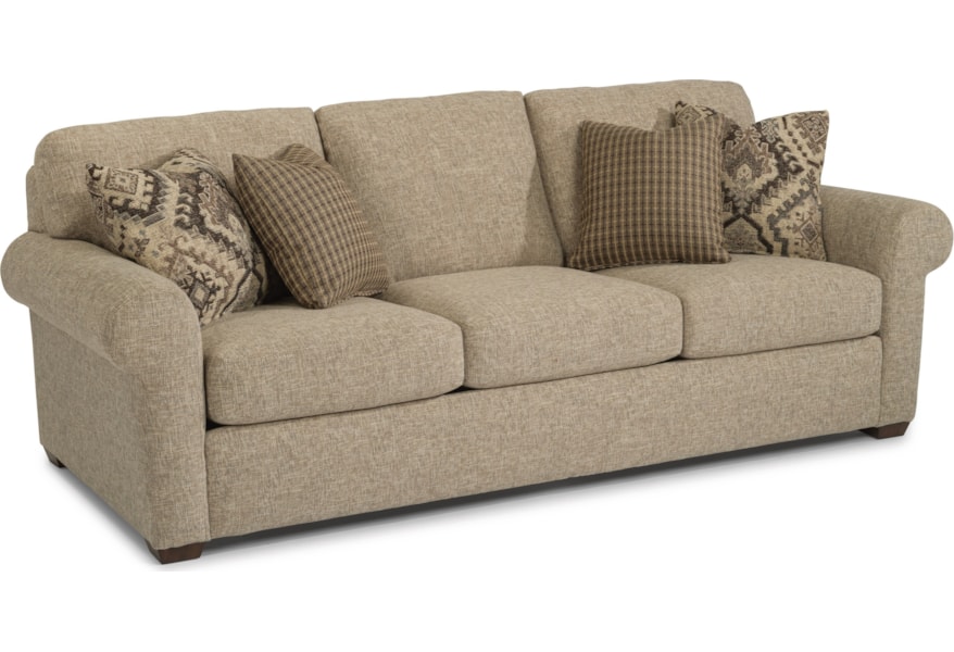 Flexsteel Randall 7100 31 Transitional 93 Three Cushion Sofa With Rolled Arms Dunk Bright Furniture Sofas Flexsteel Randall 7100 31 Transitional 93 Three Cushion Sofa With Rolled Arms Dunk Bright Furniture Sofas