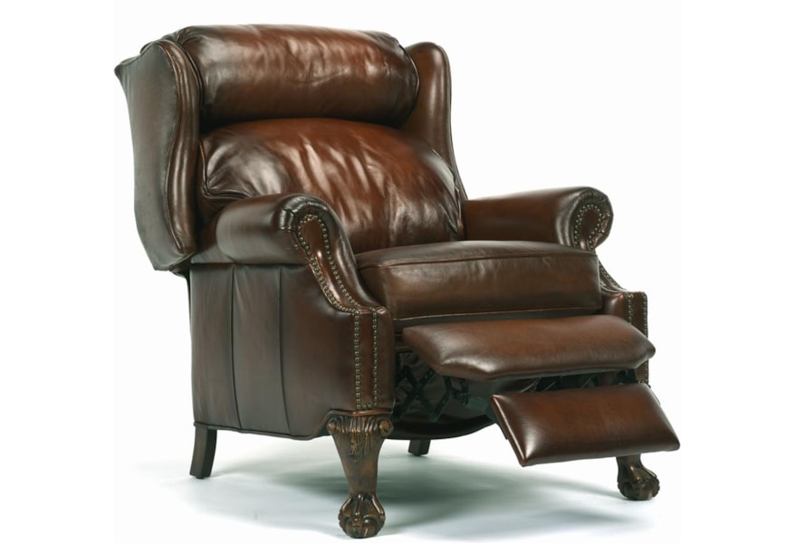 Flexsteel Latitudes St Albert 1168 50 Traditional High Leg Recliner With Nailhead Trim And Paw Feet Northeast Factory Direct High Leg Recliners
