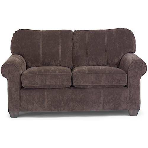 Flexsteel Thornton Upholstered Love Seat With Rolled Arms Howell Flexsteel Thornton Upholstered Love Seat With Rolled Arms