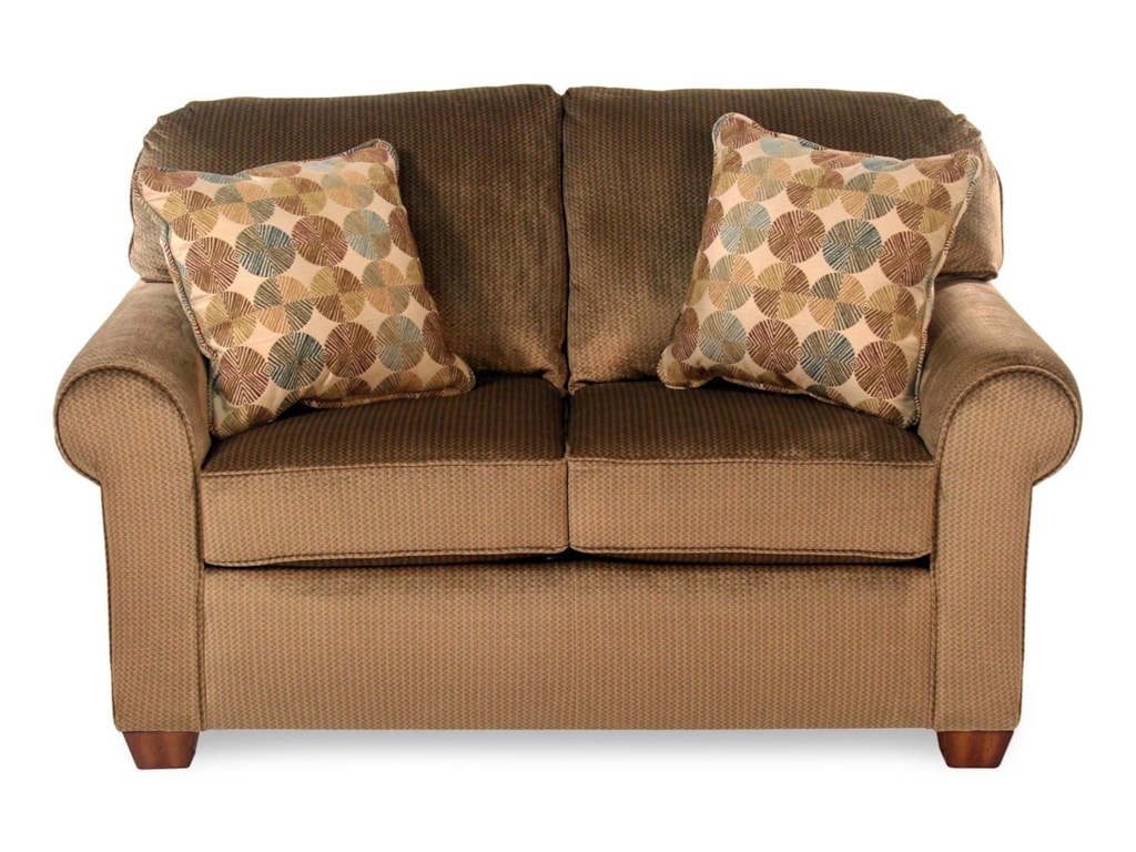 Flexsteel Thornton Upholstered Love Seat With Rolled Arms Rotmans Flexsteel Thornton Love Seat
