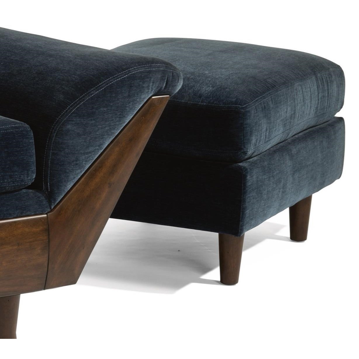 Flexsteel Thunderbird Mid Century Modern Ottoman Fashion Furniture Ottomans