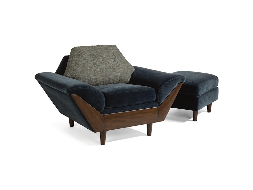 Flexsteel Thunderbird Mid Century Modern Upholstered Chair With