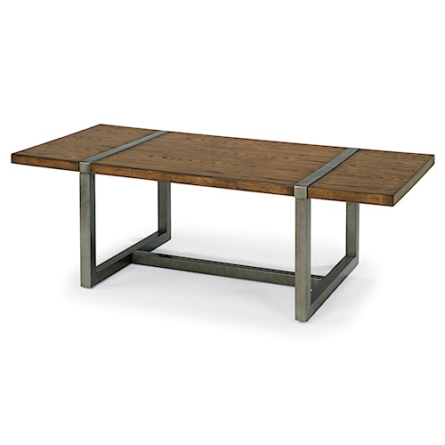Flexsteel Trestle Rustic Rectangle Cocktail Table With Aged Flexsteel Trestle Rustic Rectangle Cocktail Table with Aged Gunmetal Base - Flexsteel Trestle Rustic Rectangle Cocktail Table With Aged