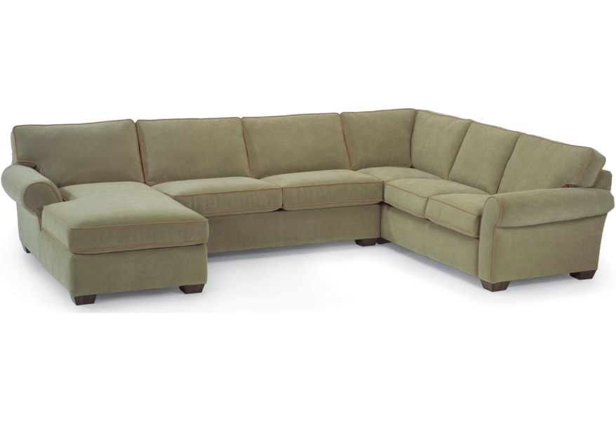 Flexsteel Vail Stationary Sectional Sofa With Left Side Chaise Flexsteel Vail Stationary Sectional