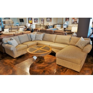 Flexsteel Vail Three Piece Sectional with Chaise Mueller 