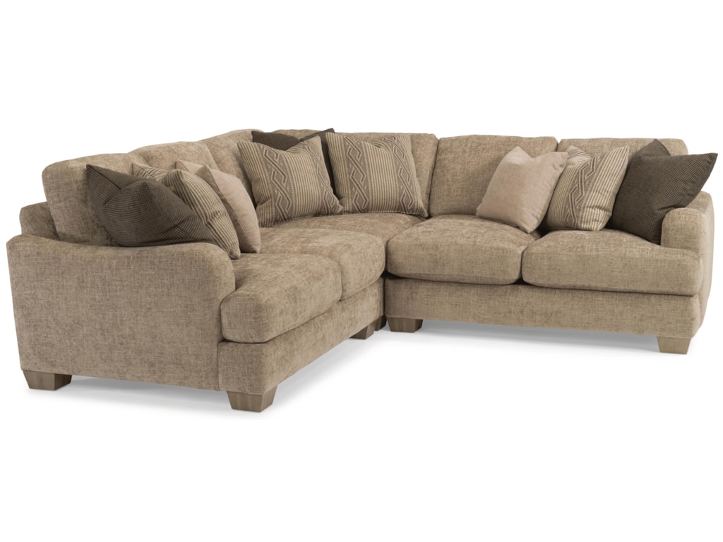 Flexsteel Vanessa Sectional Sofa With Loose Pillow Back Pedigo Vanessa Sectional Sofa With Loose Pillow Back By Flexsteel
