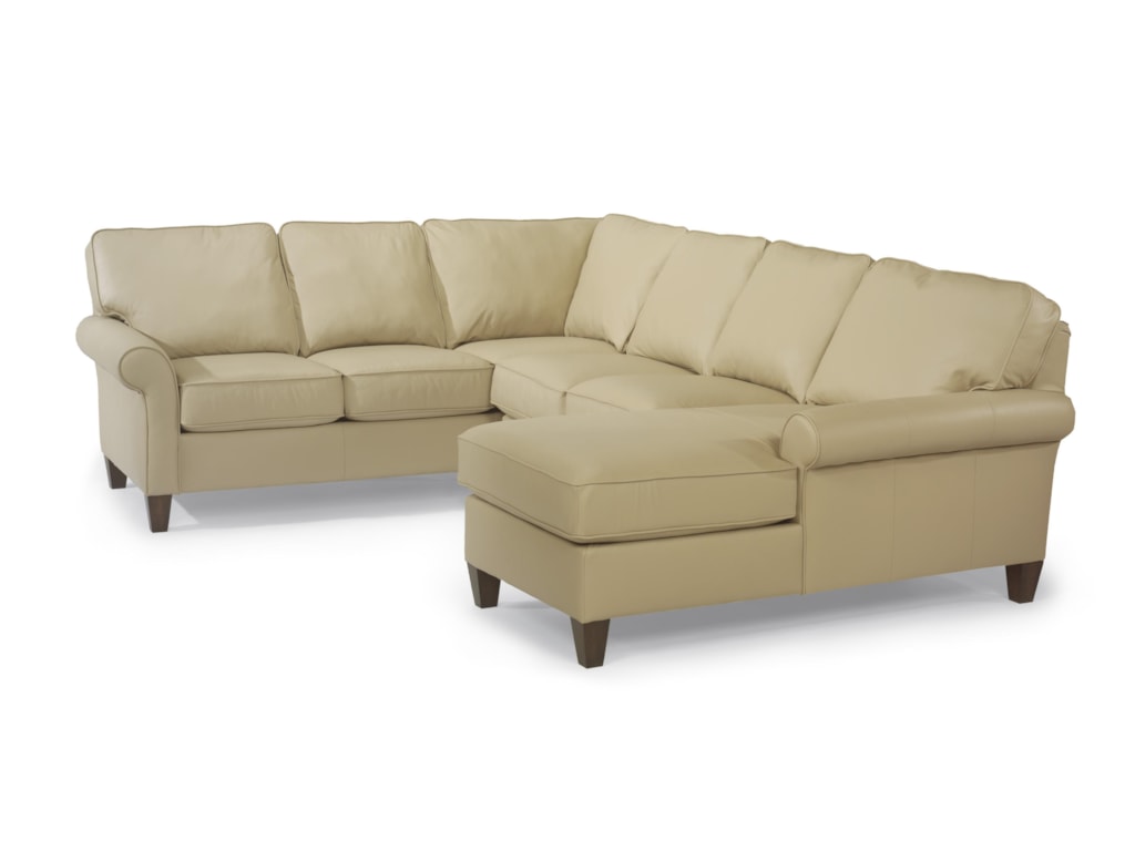 Flexsteel Westside Casual Corner Sectional Leather Upholstered Sofa Flexsteel Westsidesectional Sofa