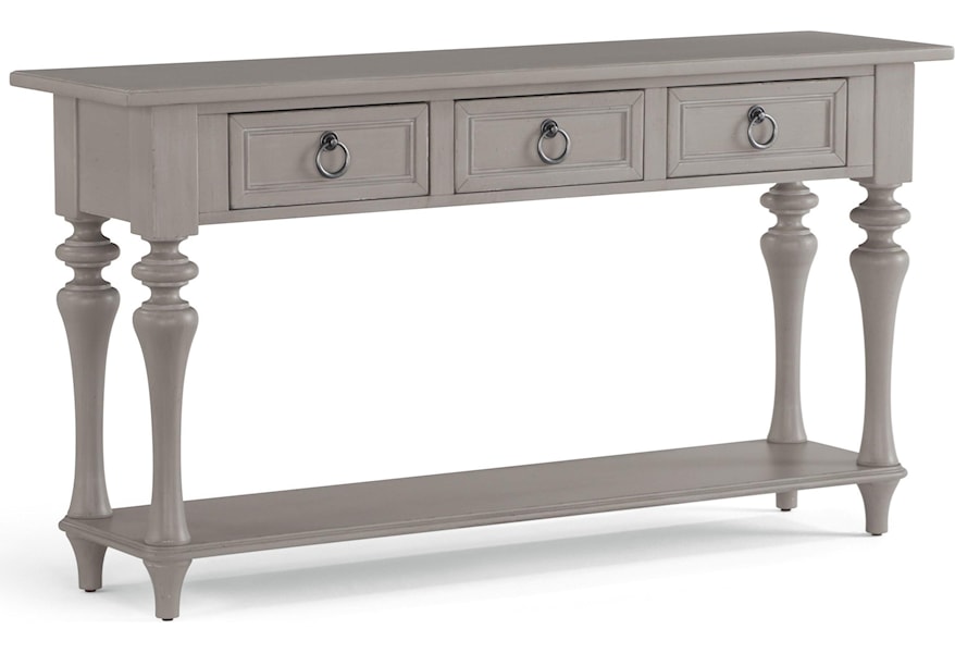 Flexsteel Heirloom Traditional Sofa Table With 3 Drawers And Open