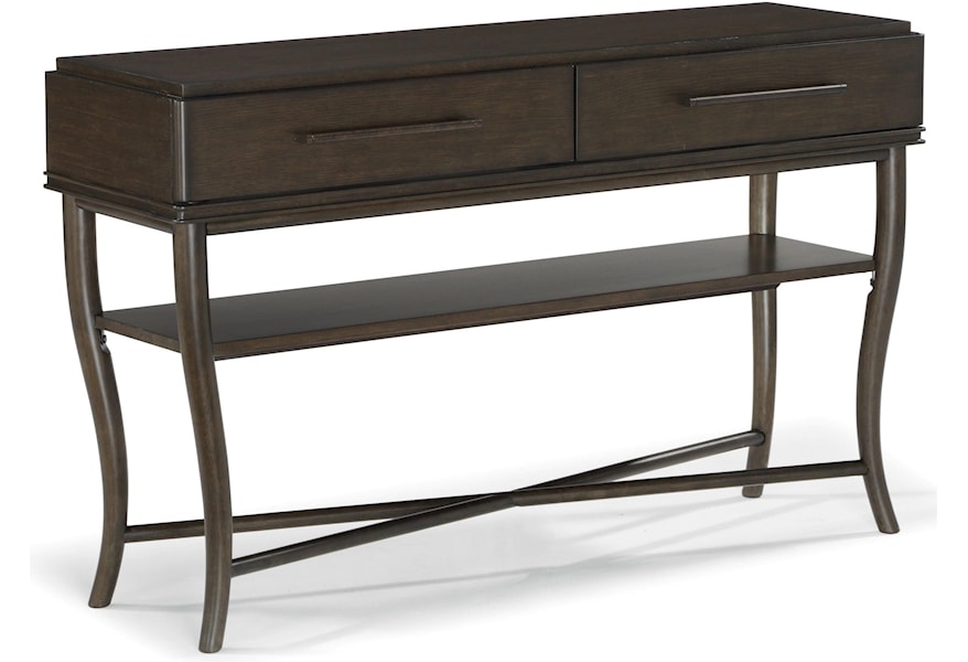 Flexsteel Penny Transitional Sofa Table 2 Drawers And Open Shelf