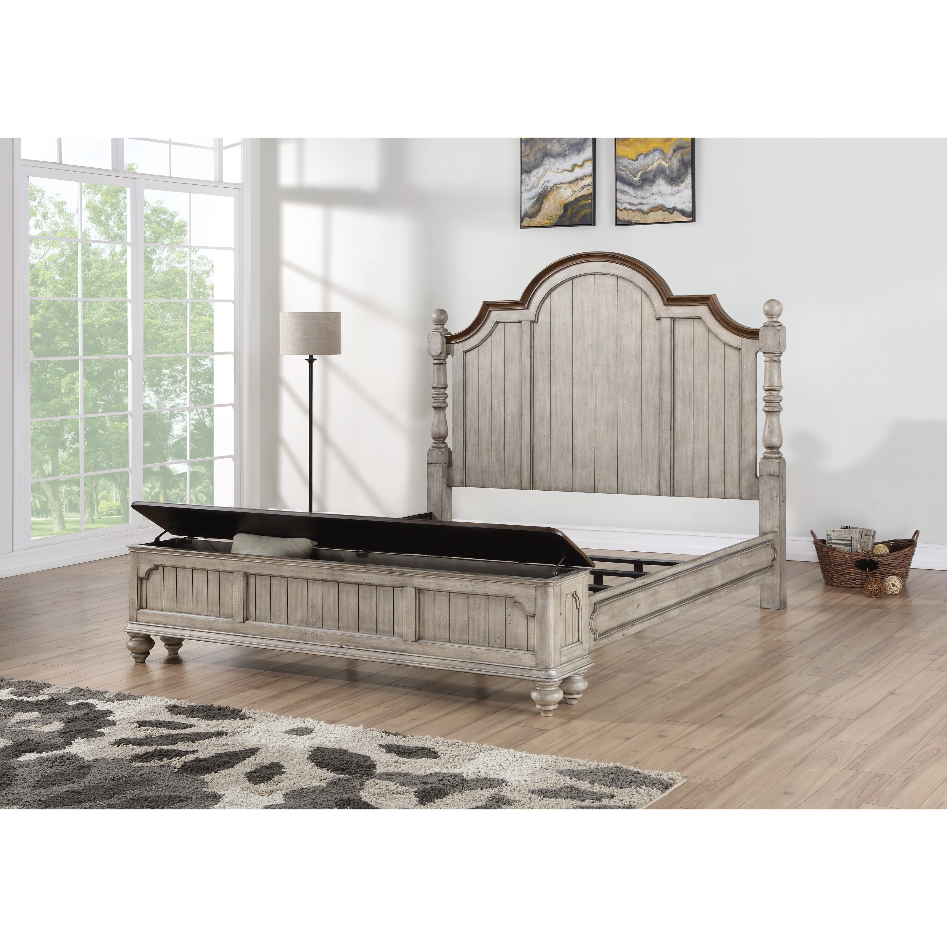Flexsteel Ventura Relaxed Vintage King Poster Storage Bed