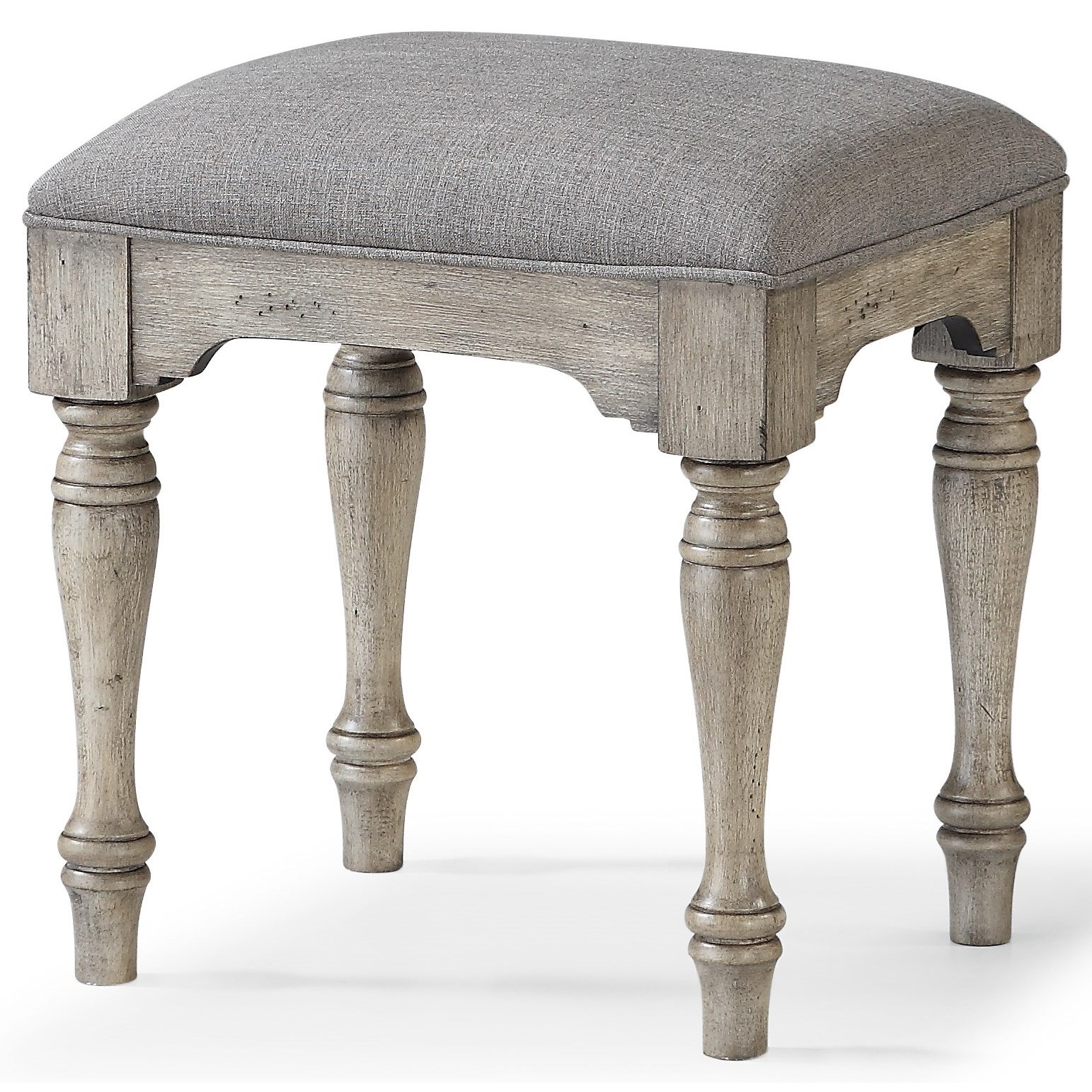 Flexsteel Wynwood Collection Plymouth Relaxed Vintage Stool With Turned Legs Furniture Superstore Rochester Mn Vanity Stools Vanity Chairs