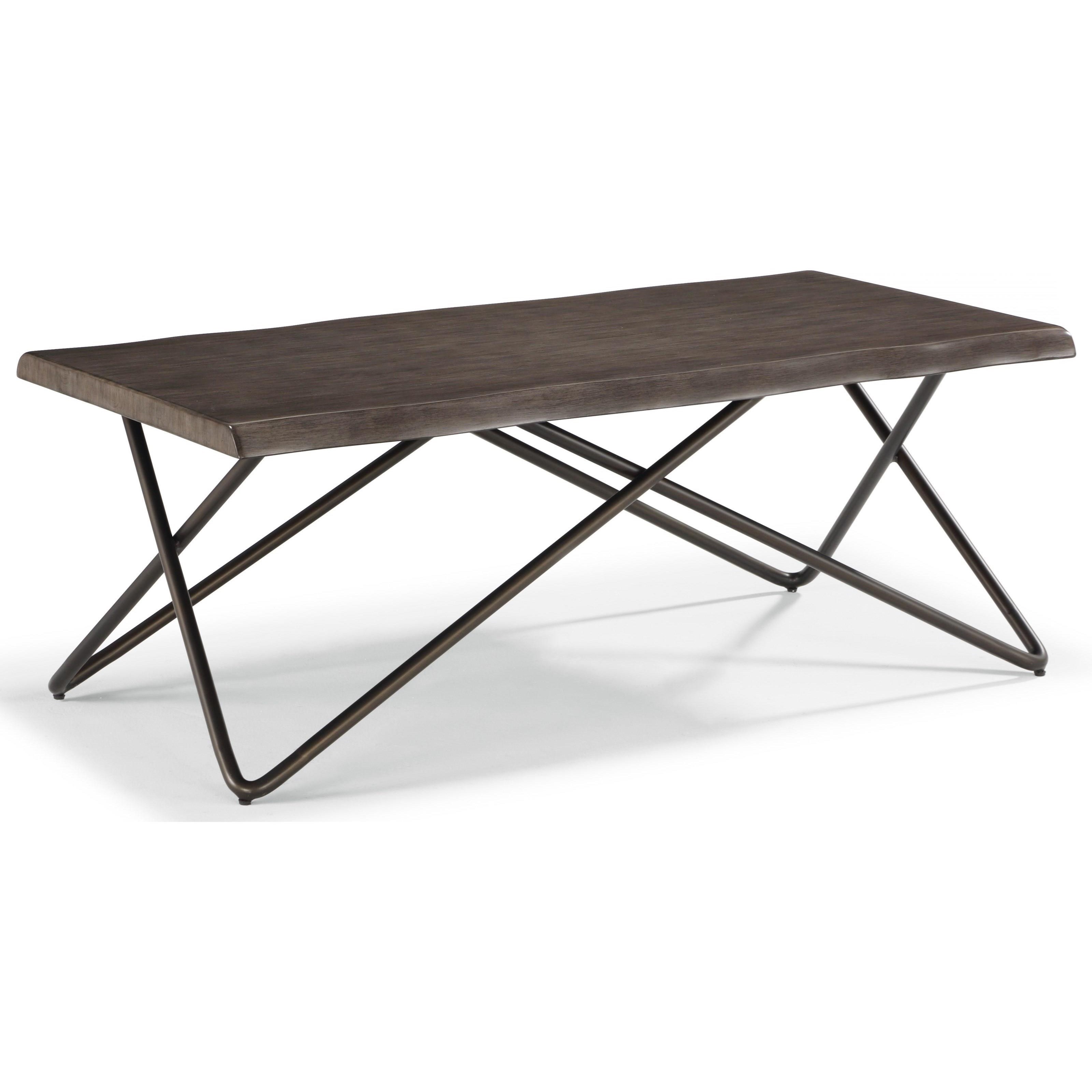 Flexsteel Shadow Mid Century Modern Rectangular Cocktail Table With Live Edge Crowley Furniture Mattress Cocktail Coffee Tables