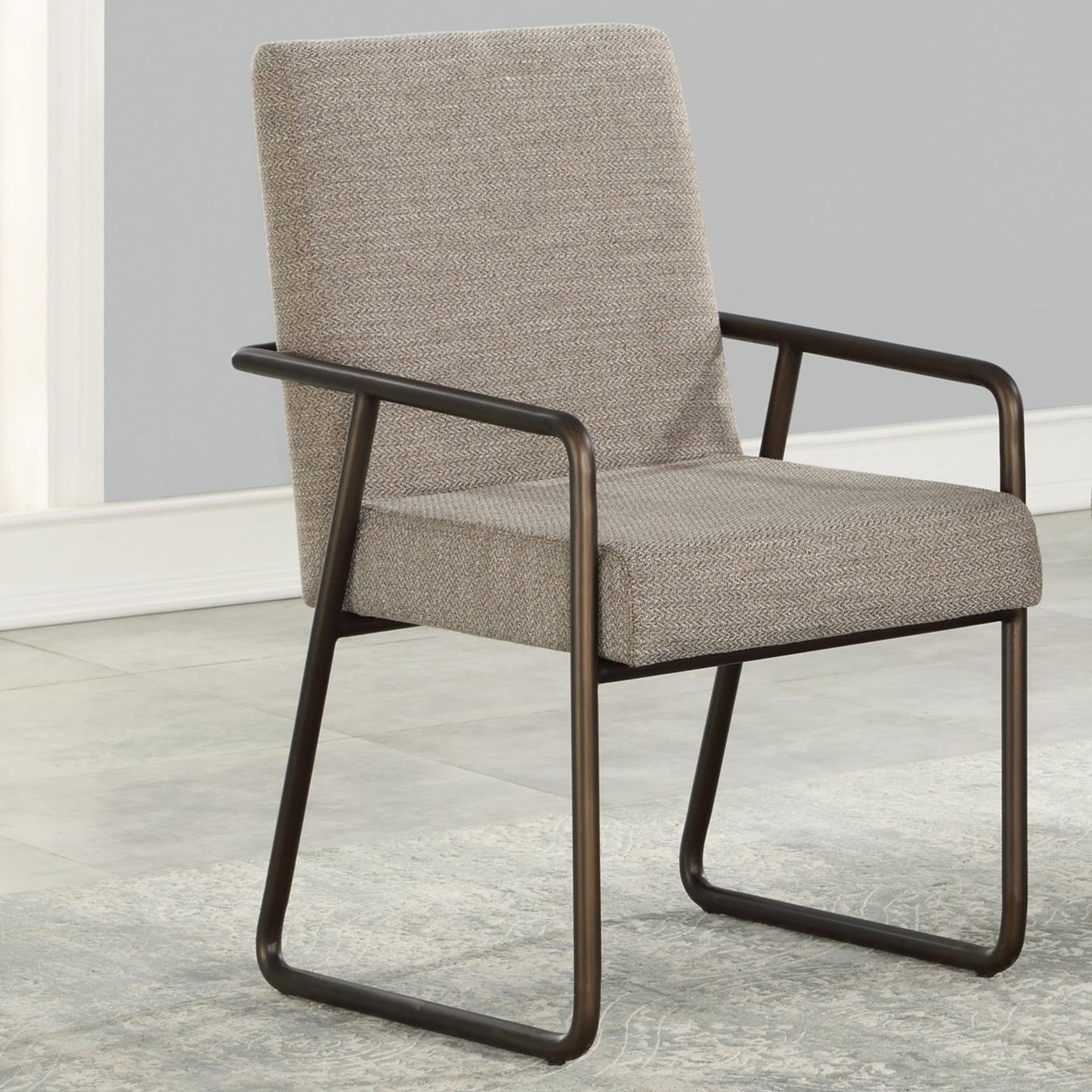 Flexsteel Wynwood Collection Shadow Mid Century Modern Arm Chair With Upholstered Seat And Back Wilcox Furniture Dining Side Chairs
