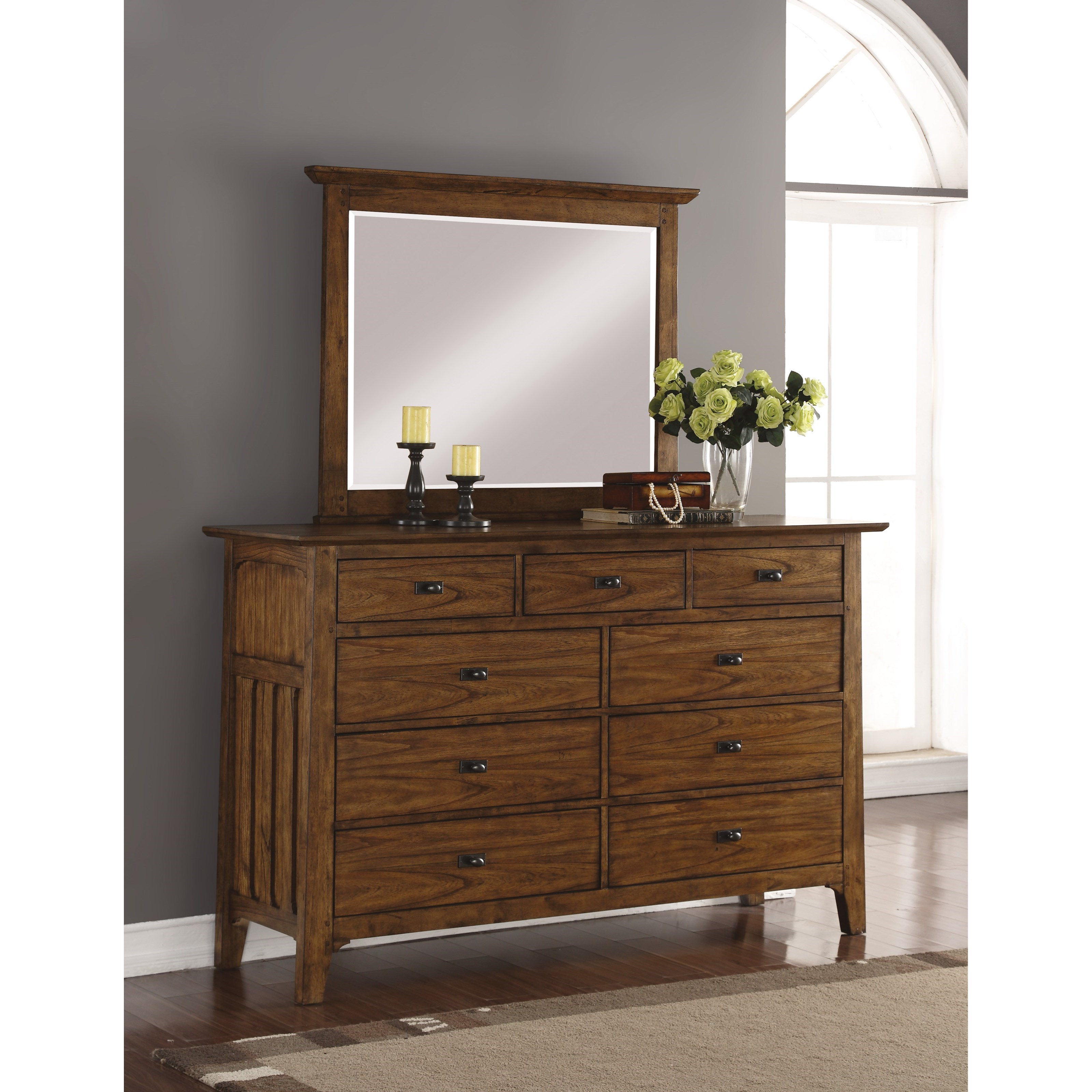 Flexsteel Wynwood Collection Sonora Mission Dresser And Mirror