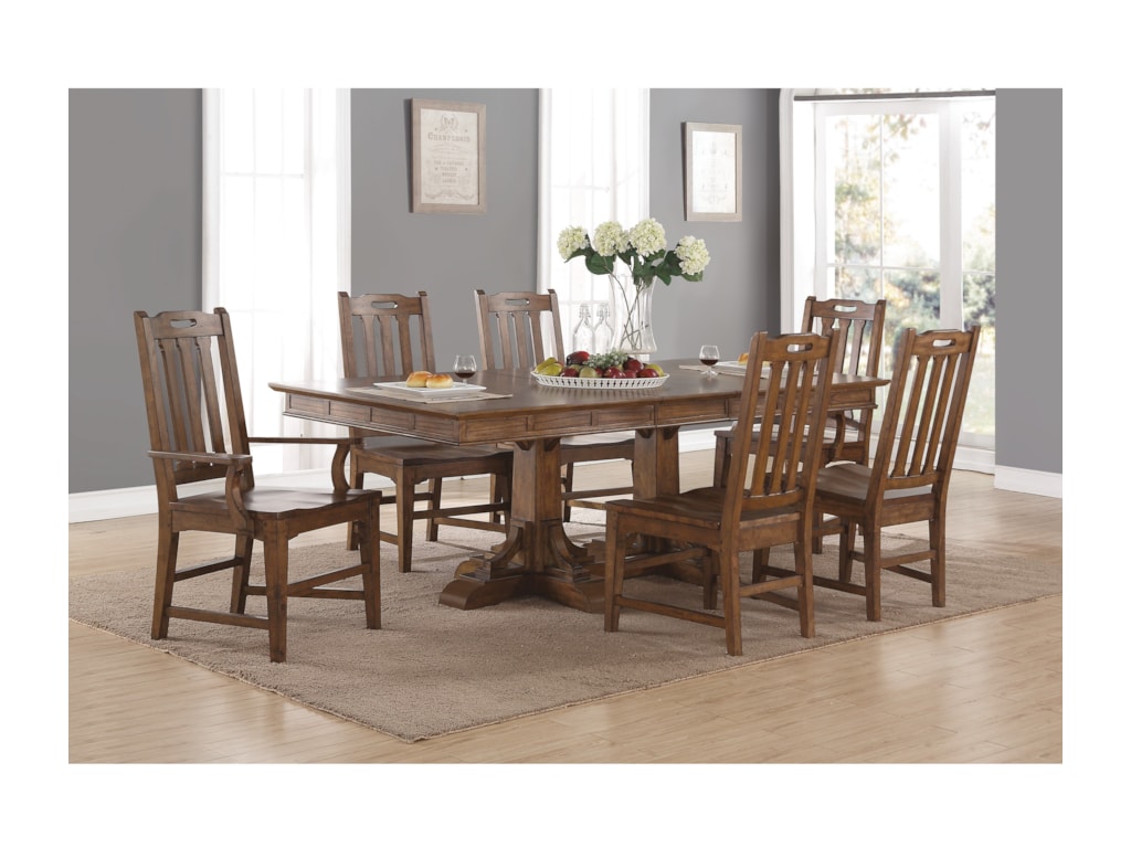 Wynwood A Flexsteel Company Sonora Mission Formal Dining Table And Wynwood A Flexsteel Company Sonora Mission Formal Dining Table And Chair Set With Removable Leaves