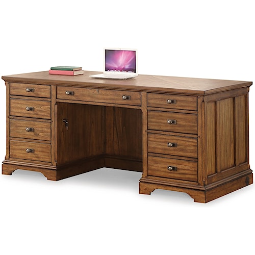 Flexsteel Wynwood Collection Sonora Mission Executive Desk With Flexsteel Wynwood Collection Sonora Mission Executive Desk With Locking Hanging File Drawer