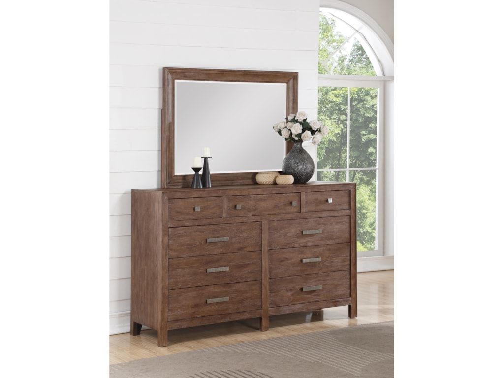 Flexsteel Wynwood Collection Hampton Bedroom Group Rustic 9 Drawer