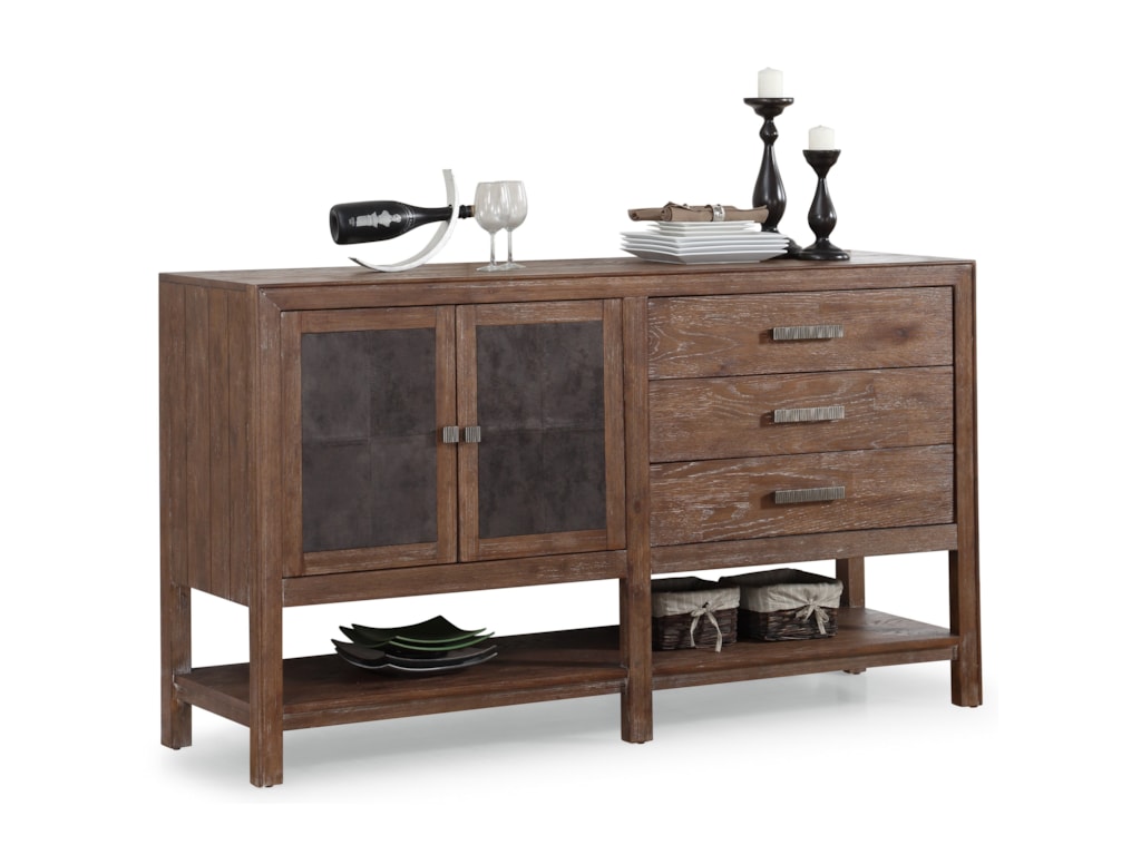 Flexsteel Wynwood Collection Hampton Dining Group Rustic Buffet With Flexsteel Wynwood Collection Hampton Dining Groupbuffet With Shelving