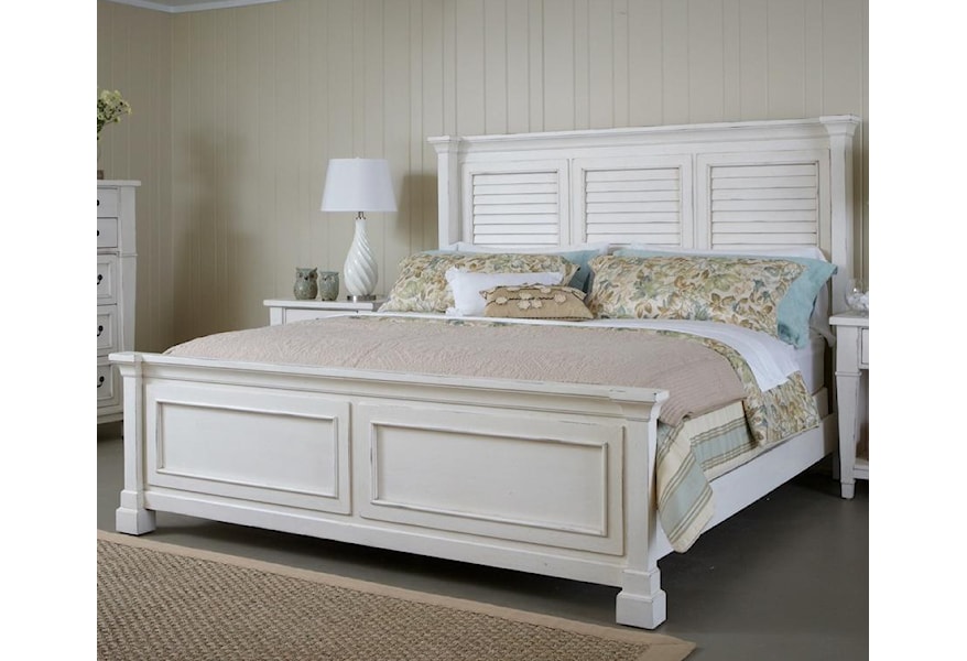 Astoria King Bed With Shutter Headboard And Panel Footboard