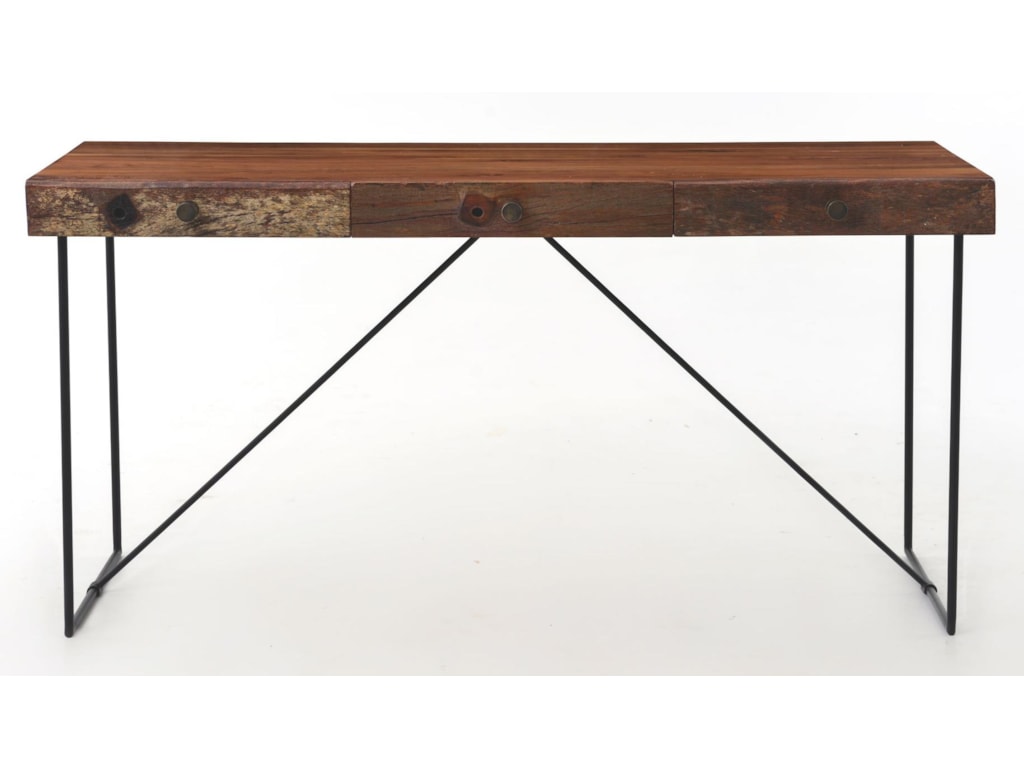 Four Hands Bina Wright Desk W Thin Metal Legs Olinde S Furniture Four Hands Binawright Desk