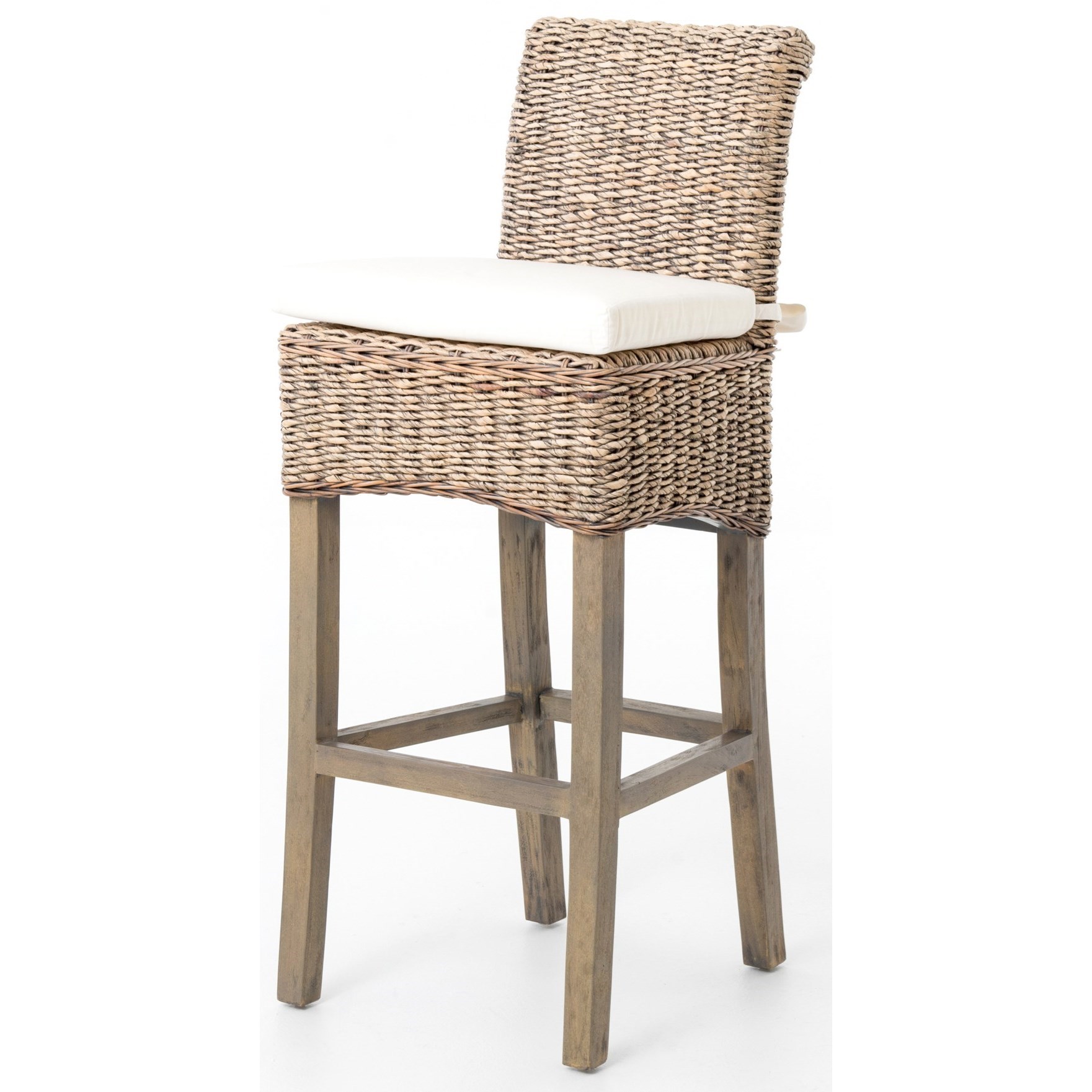 Urban Classic Design Grass Roots Banana Leaf Counter Stool With Cushion Reeds Furniture Bar Stools