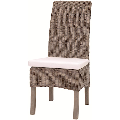 Interior Style Gr Roots Woven Banana Leaf Side Chair With Canvas Interior Style Gr Roots Woven Banana Leaf Side Chair With Canvas Cushion