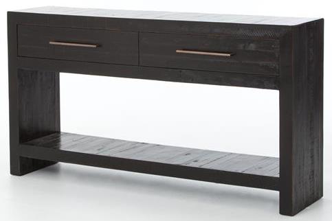 2 Drawer Console Table in Burnished Black