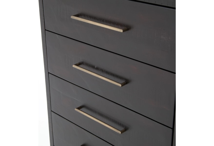 Four Hands Hadley Suki 5 Drawer Tall Boy Chest In Burnished Black