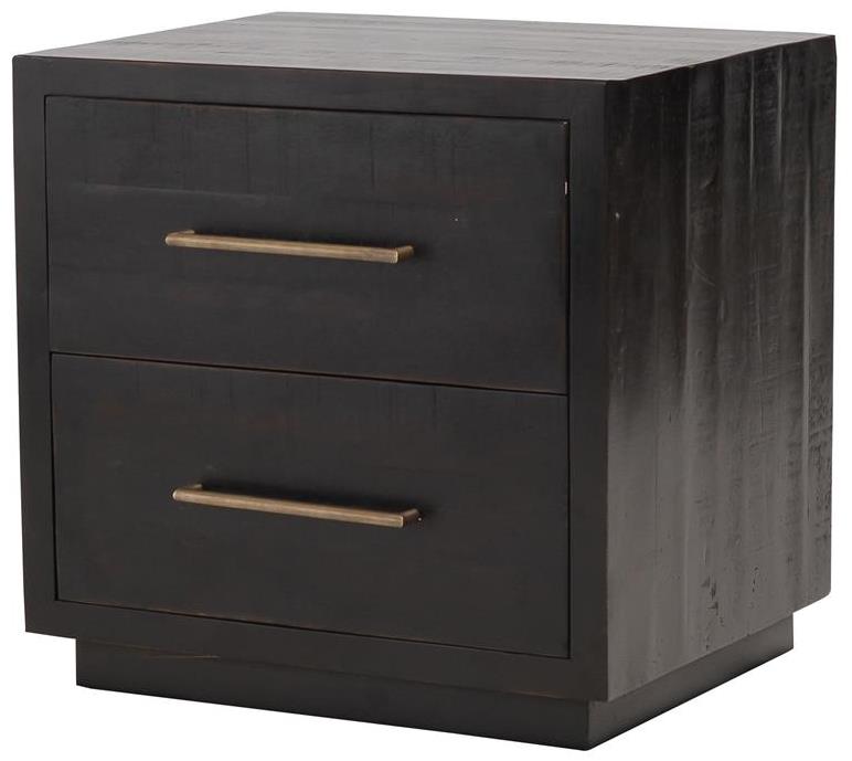 2 Drawer Nightstand in Burnished Black