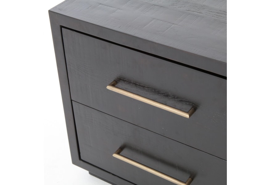 Four Hands Hadley Suki 2 Drawer Nightstand In Burnished Black