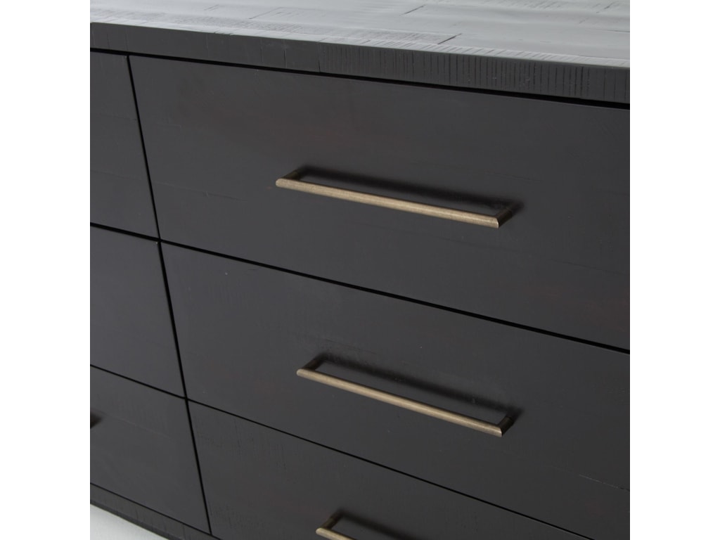Four Hands Hadley Suki 9 Drawer Dresser In Burnished Black Reeds