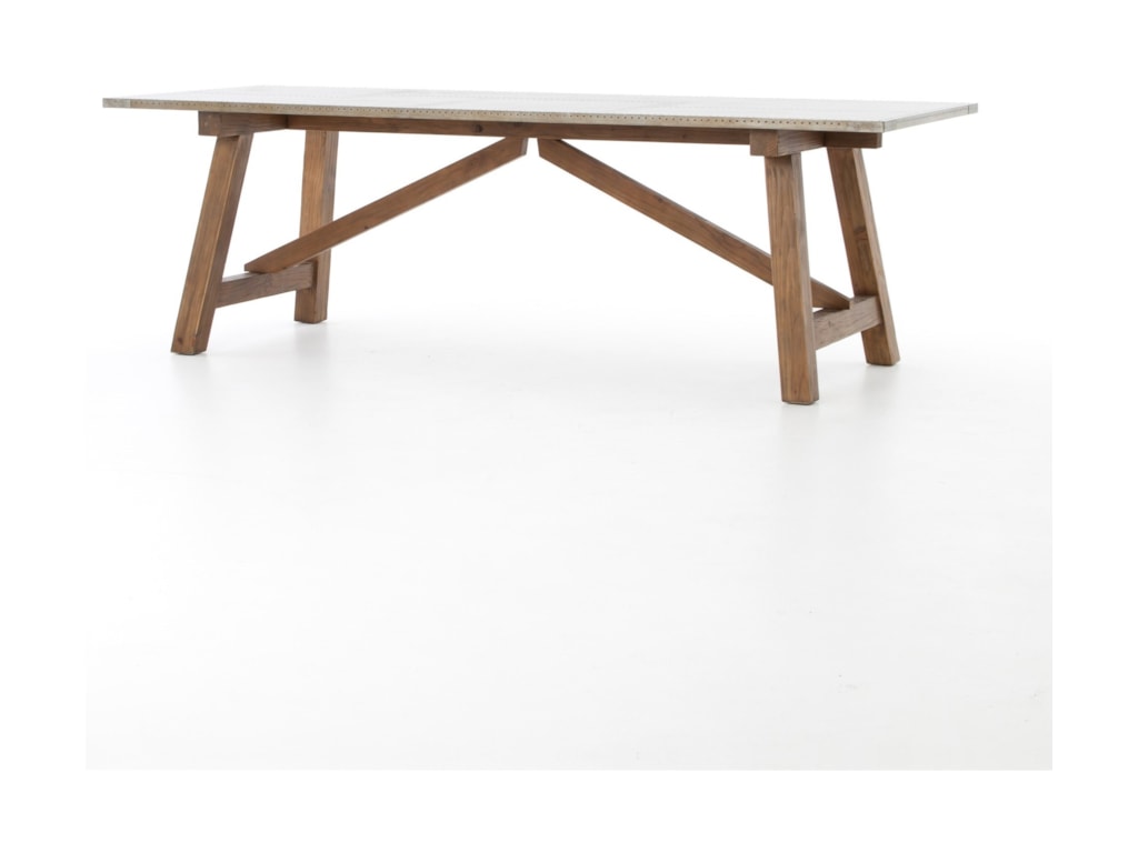 Four Hands Hughes Kirk Dining Table With Spit Tack Detailing Four Hands Hughes Kirk Dining Table With Spit Tack Detailing