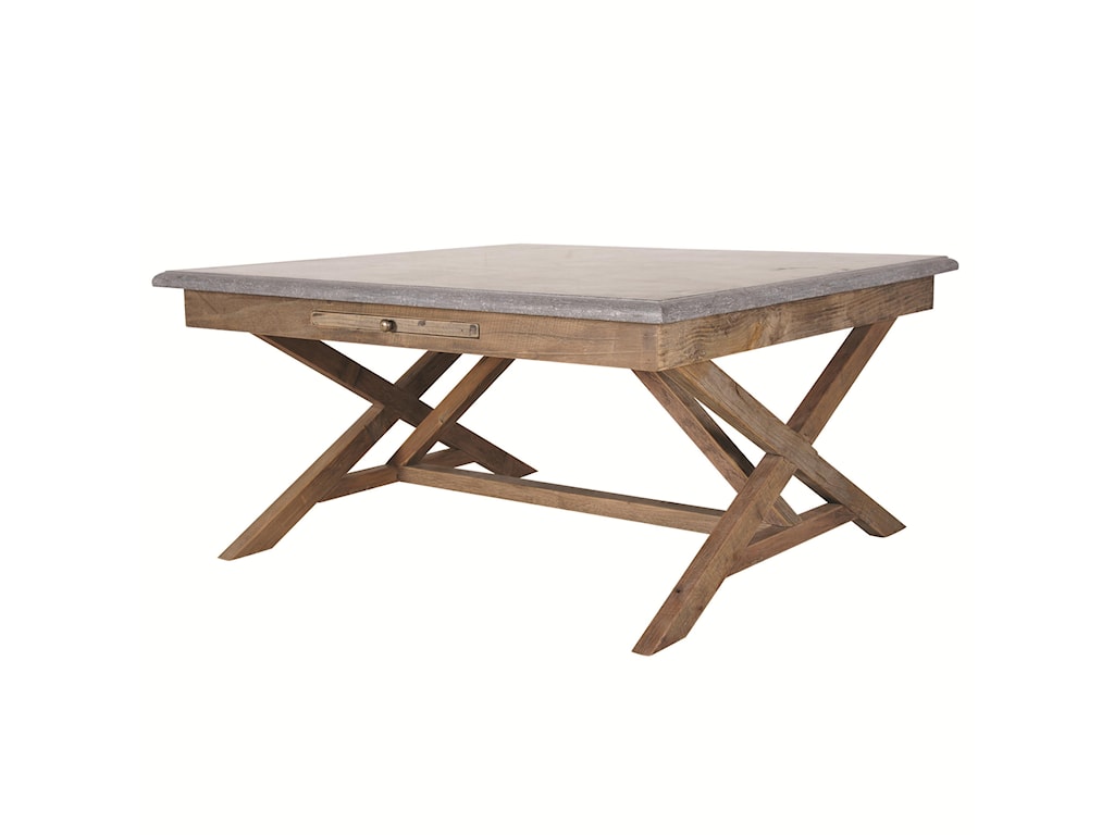 Four Hands Hughes Palma 35 Inch Bluestone Bunching Table With Stretcher Jacksonville Furniture