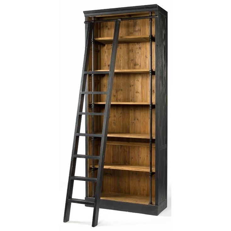 Ivy Bookcase and Ladder with Matte Black