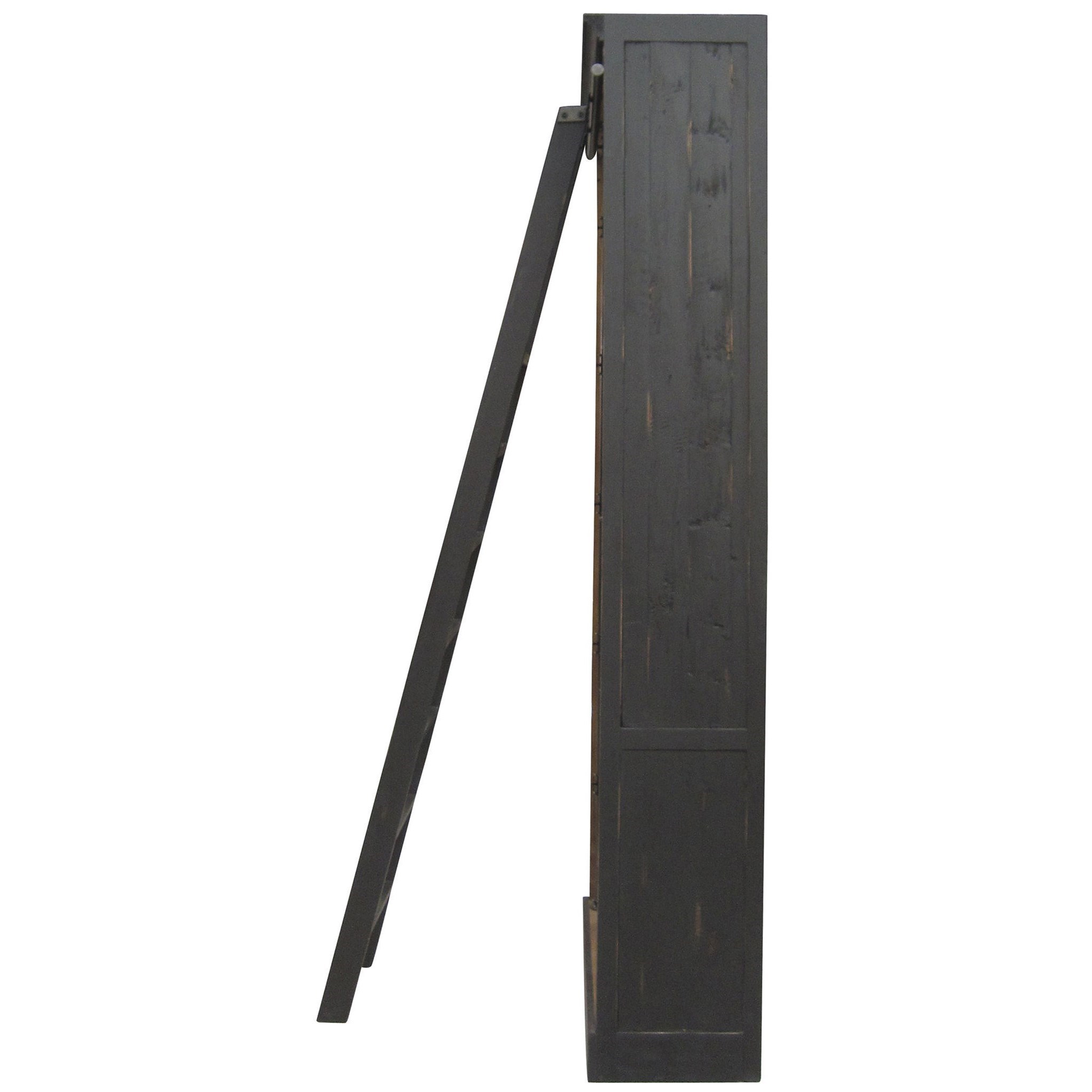 Interior Style Irondale Ivy Bookcase And Ladder With Matte Black Sprintz Furniture Open Bookcases