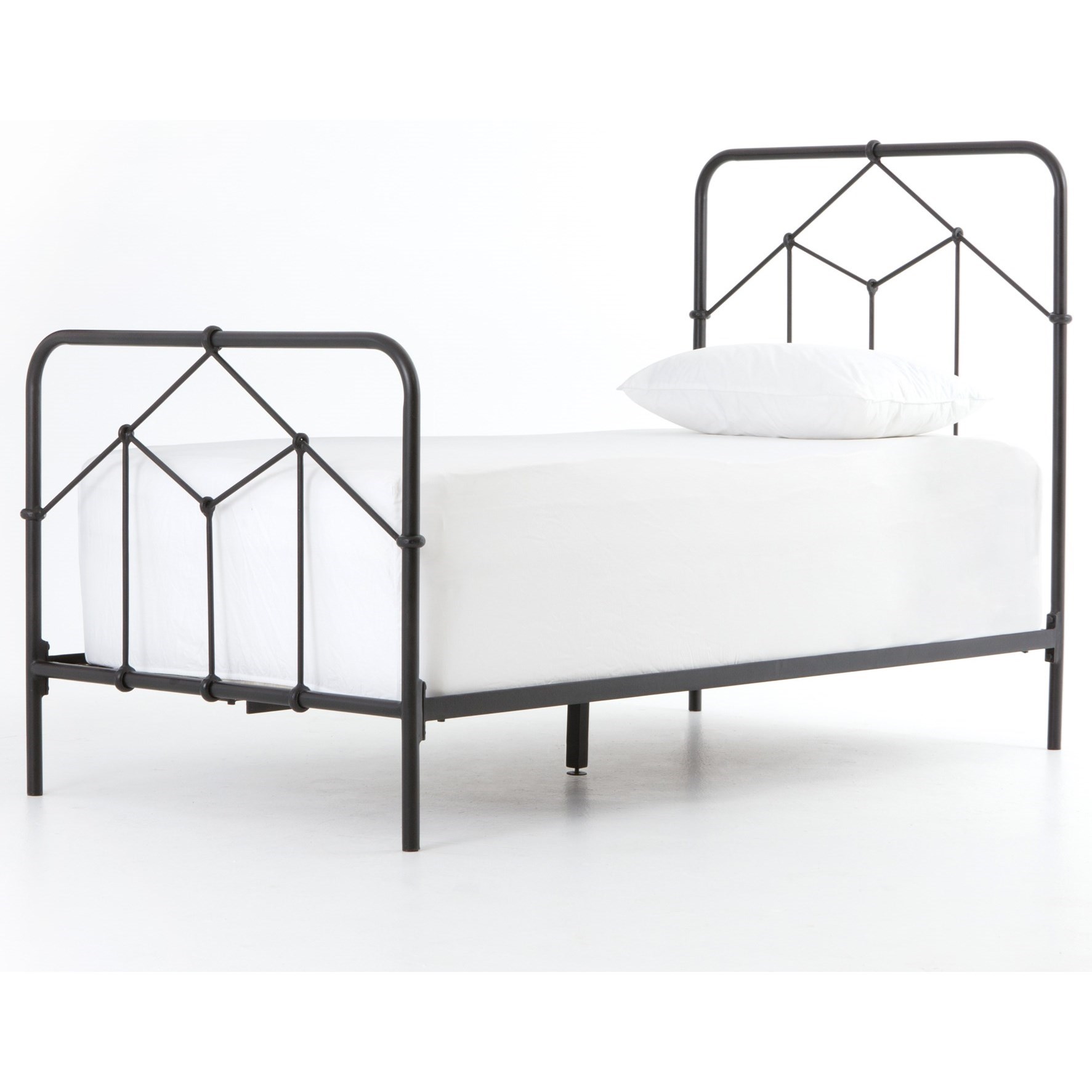 Four Hands Primitive Casey Twin Bed With Iron Head And