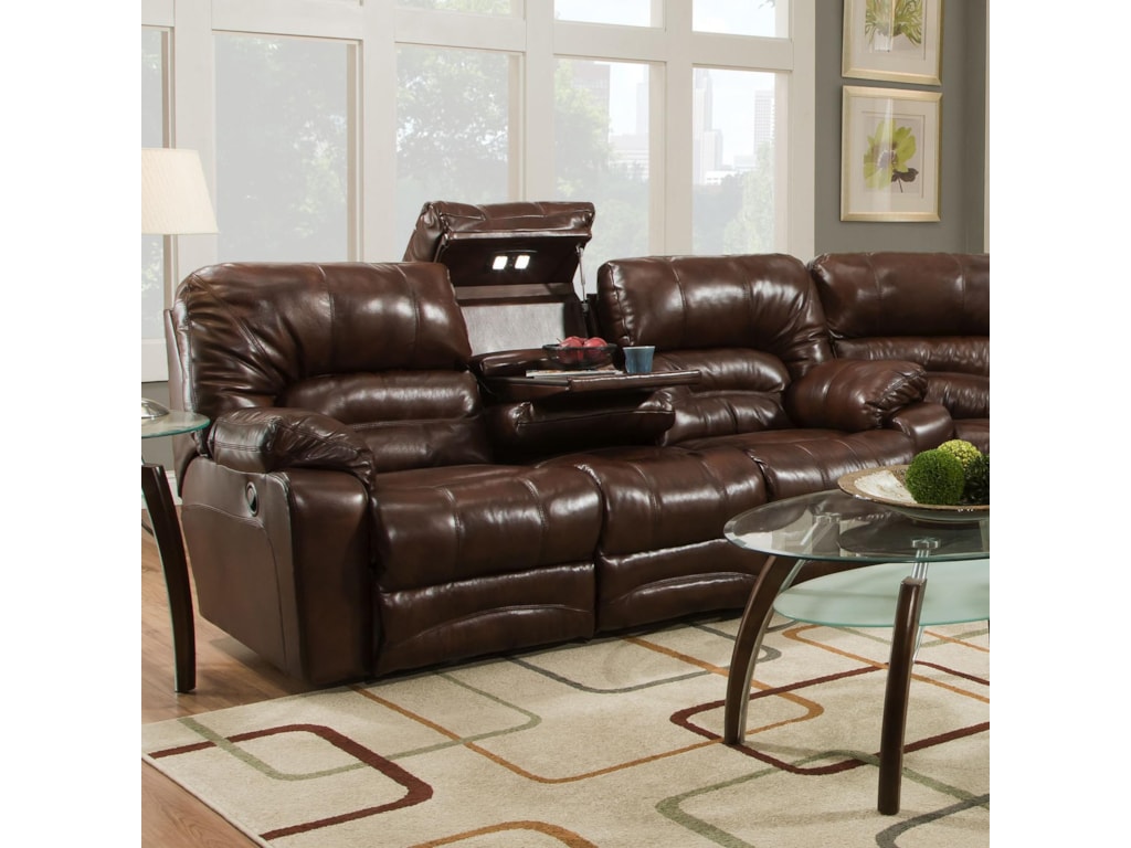 Franklin LegacyReclining Sofa with Table and Lights