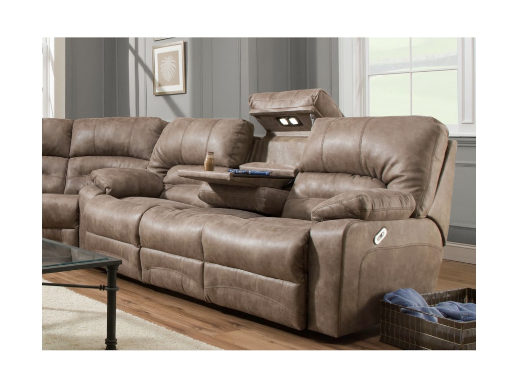 Franklin LegacyPower Reclining Sofa with Table and Lights