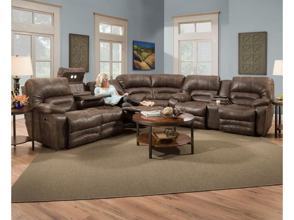 Franklin Legacy Reclining Sofa With Table And Lights Franklin Legacy Reclining Sofa With Table And Lights