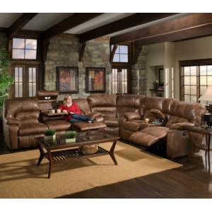 Franklin 596 3 Piece Motion Sectional With Storage Lights Wilcox Furniture Reclining Sectional Sofas