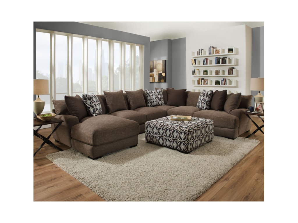 Five Seat Sectional With Left Facing Chaise Cadet By