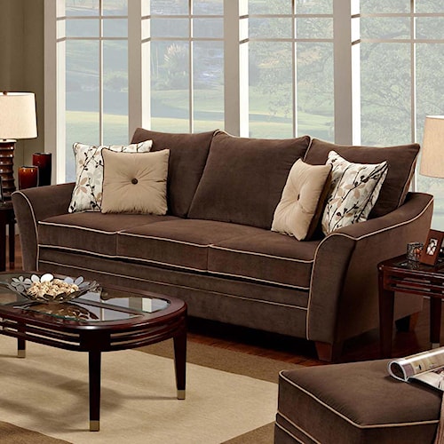 3 Seat Stationary Sofa With Flared Arms 811 Bridgeport By Franklin Franklin 811 Bridgeport 3 Seat Stationary Sofa With Flared Arms