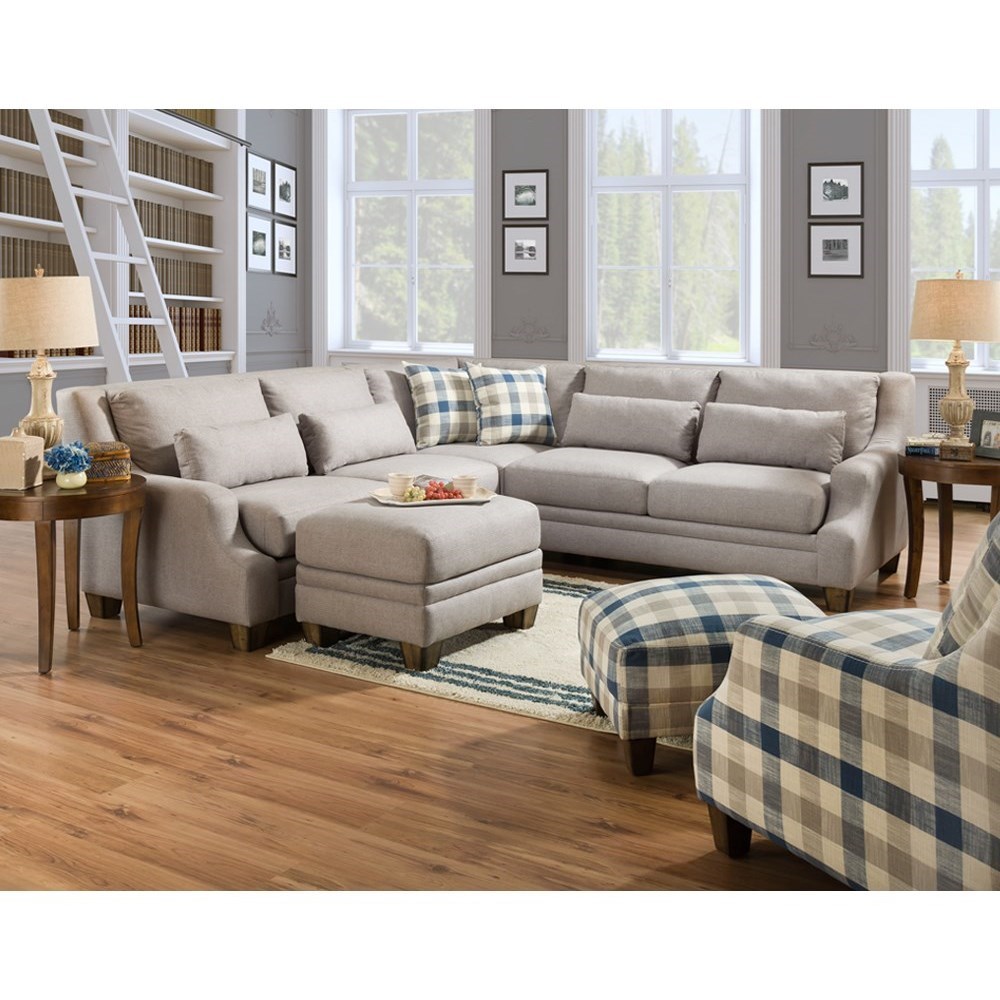Franklin 850 Contemporary L Shaped Sectional With Low Track Arms