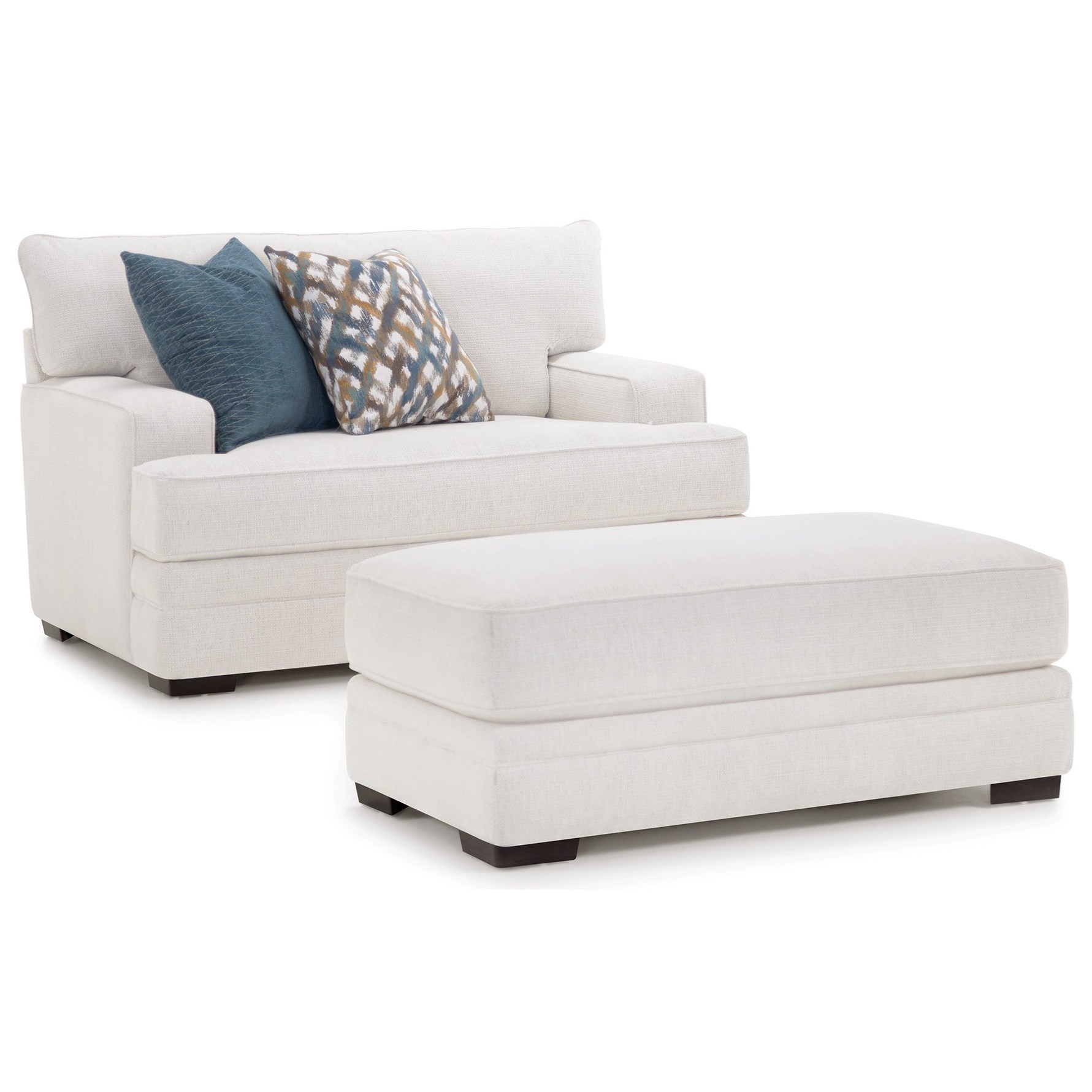 Franklin 953 Chair And Ottoman Set With Track Arms Virginia Furniture Market Chair Ottoman Sets
