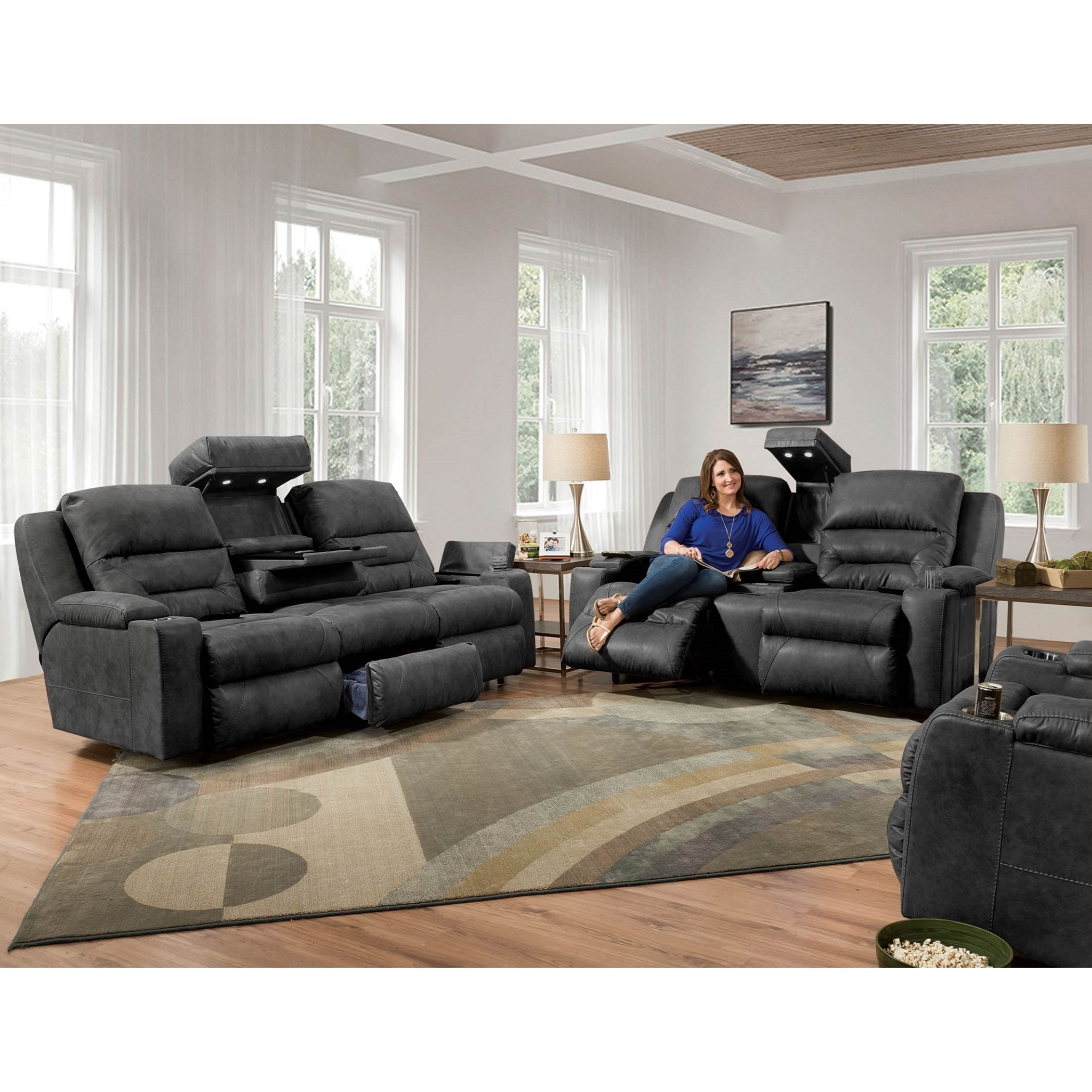 Franklin Beacon Power Reclining Sofa With Power Headrest Lumbar
