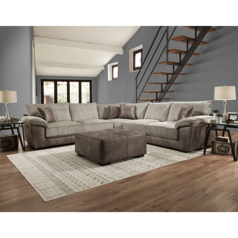 Franklin Emerie Two Tone Sectional Sofa With Pillow Topped Arms