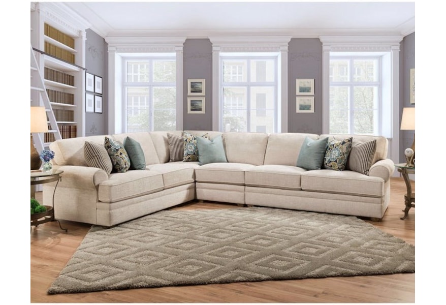 Franklin Surrey Sectional Sofa With Rolled Arms Furniture And Appliancemart Sectional Sofas