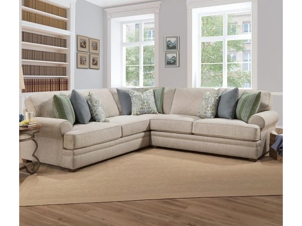 Franklin Surrey Sectional Sofa With Rolled Arms Howell Furniture Franklin Surrey Sectional Sofa With